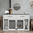 thumbnail image 5 of MCombo Wooden Dog Crate Furniture, Dog Kennel Pet House End Table with Large Drawers, Pet Crate for Small/Medium Dogs 1858, 5 of 7