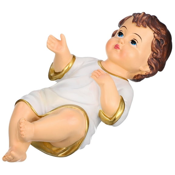 Clispeed 1Set Jesus Baby Statue White Resin Figurine for Home and Office Decoration