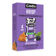 CanDo Krisp Protein-Rich Snack Bars, Almond Butter and Blackberry Jelly, 4-Pack