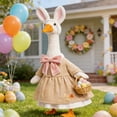 thumbnail image 4 of Porch Goose Outfits Idyllic Easter Goose Statue Dress and Hat Set, Bunny Ear Crown and Floral Tutu, 23 Inch Patio Garden Decoration, Spring Holiday Accent, 4 of 8