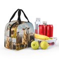 thumbnail image 4 of Yiaed Cute Prairie Sheep Herd Print Insulated Lunch Bag Reusable Cute Tote Lunch Box, Leakproof Cooler Lunch Bags for Work Office Travel School Picnic, 4 of 5