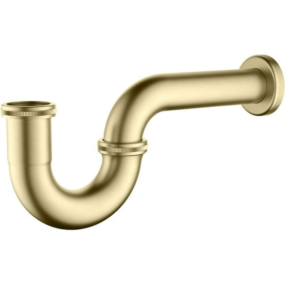 HomeStock Suburban Soiree Bottle P-Trap for Bathroom Sink Decorative Brass 1.5 inch P-Trap, Bathroom Basin Sink Waste Drain, P-Trap for Bathroom Sinks, Brushed Gold Finish