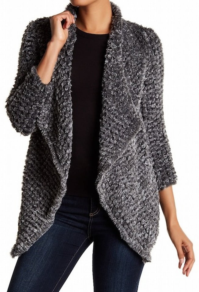 Dolce Cabo Dolce Cabo NEW Gray Women's Medium M Drape Faux Fur