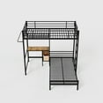thumbnail image 7 of Eyisean Twin Over Twin Size Bunk Beds, Heavy Duty Metal Bunk Frame with Desk, Storage Drawers, Safety Guardrails & Padded Ladder, Twin Over Twin Bunk Bed for Teens, Adults, No Box Spring Required, 7 of 7