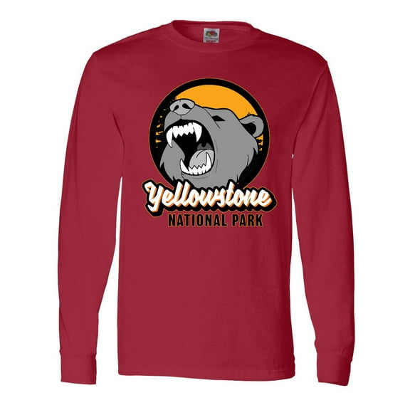 Inktastic Yellowstone Growling Bear Long Sleeve T-Shirt