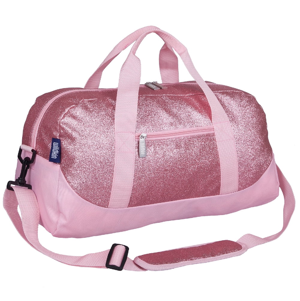 Pink Gym Duffle Bag Waterproof Sequins Sports Bags Travel Duffel Bags with Shoes 
