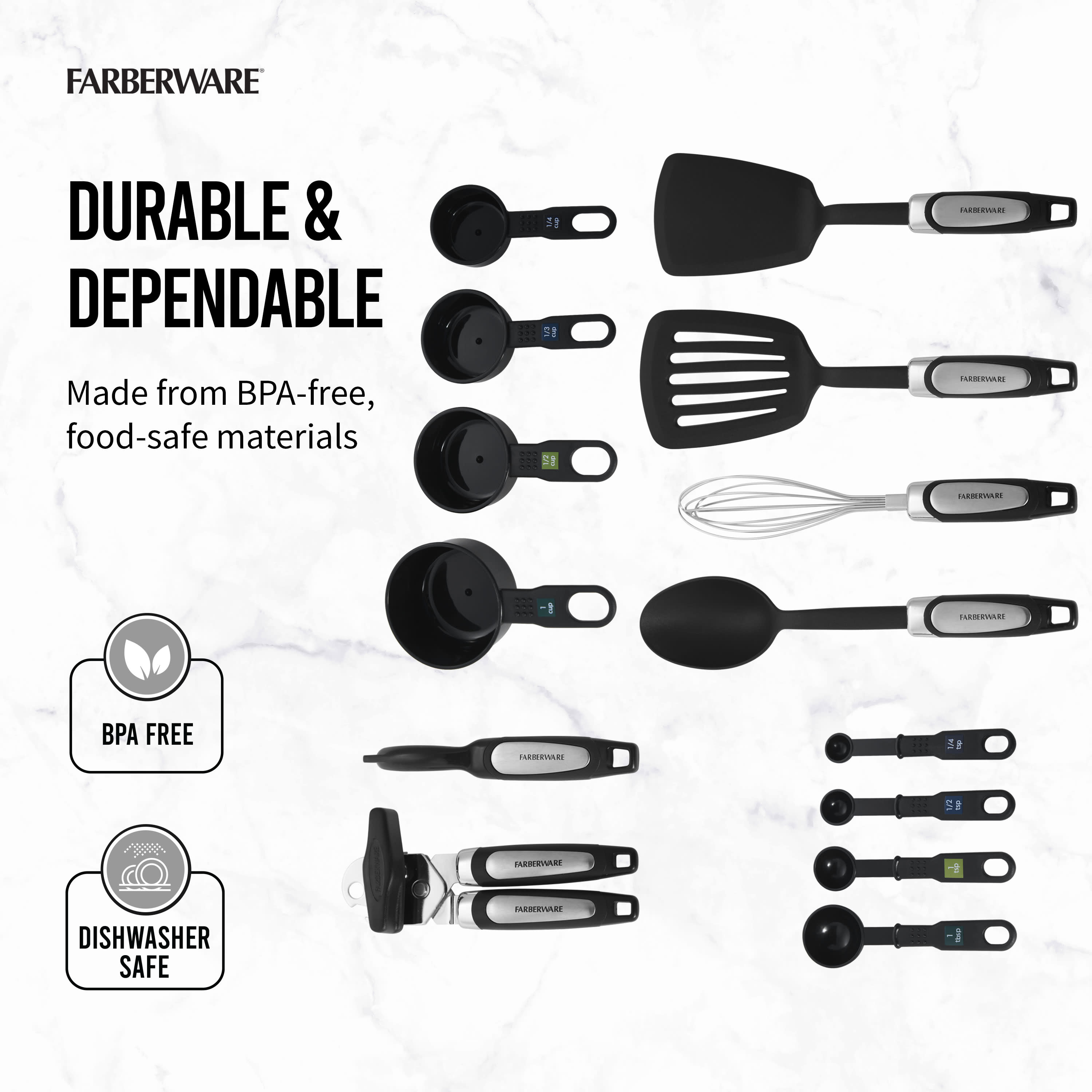 Farberware Professional 14-piece Kitchen Tool and Gadget Set in Black - image 4 of 19