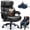 black, variant on Big and Tall Office Chair, 800 LBS Weight Capacity Ergonomic PU Leather Executive Chair for Home Office, Massage Footrest, Adjustable Lumbar Support, Extra Wide Seat