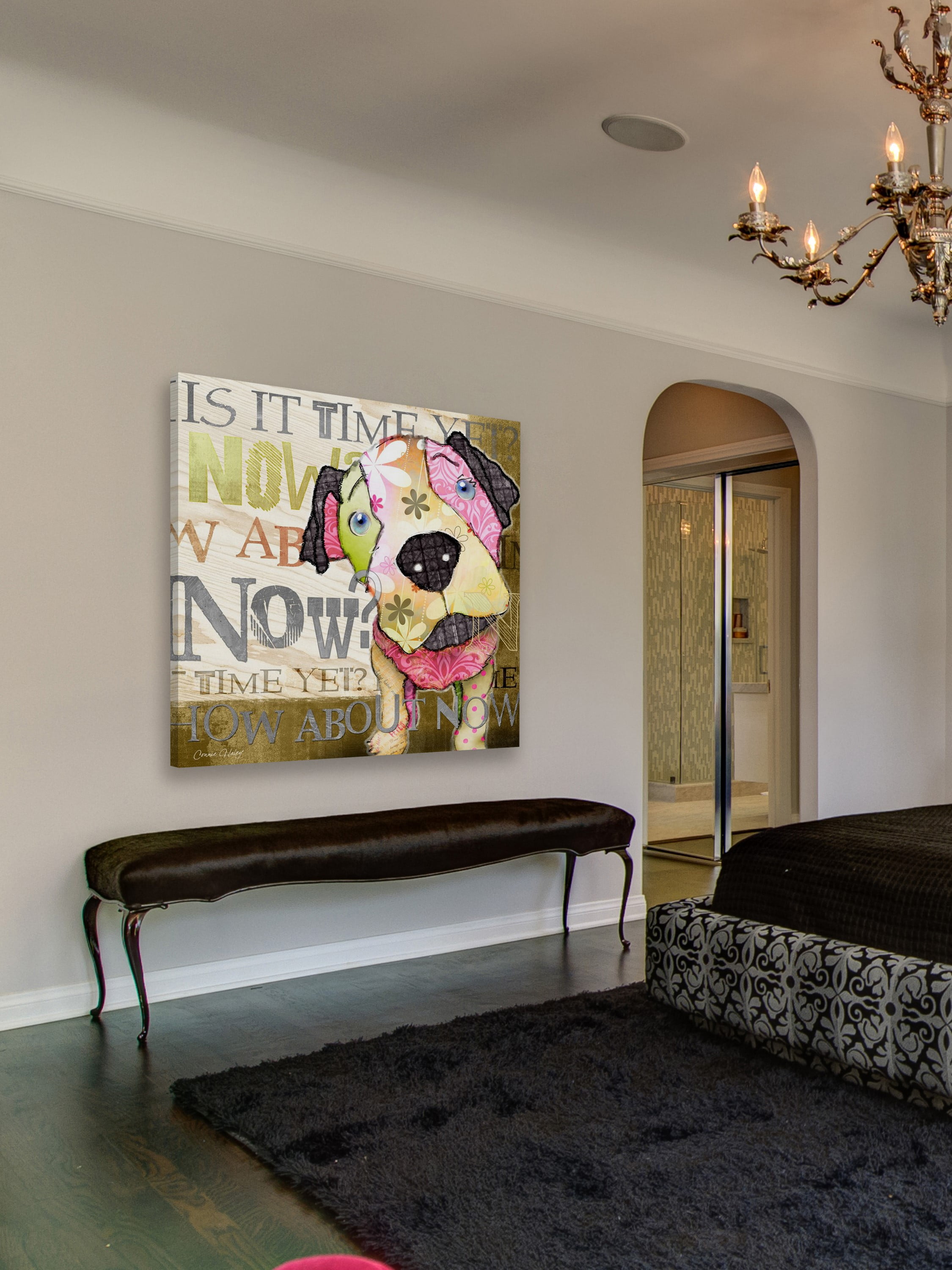 "Now Puppy" Painting Print on Wrapped Canvas