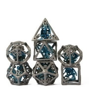 Cusdie Hollow Metal Dice, D&D Dice with Dragon Inside, 7 Pcs DND Dice Set, Polyhedral Dice Set, for Role Playing Game MTG Pathfinder