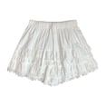 thumbnail image 4 of JIAYUE Women's Shorts Lace Solid Color Flowy Casual Summer With Ruffle Hem Comfortable Stretchy High Waist For Daily Wear Trendy Female Bottoms, 4 of 5
