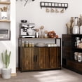 thumbnail image 2 of HOMCOM Industrial Kitchen Sideboard, Buffet Cabinet with Storage Open Compartment and Adjustable Shelves, Rustic Brown, 2 of 10