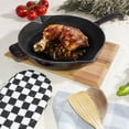 thumbnail image 6 of LAVA Enameled Cast Iron Skillet, Pre-Seasoned Cast Iron Pan, Oven, Induction and Dishwasher Safe, 11 inches, 28 cm, Aubergine Color, 6 of 7