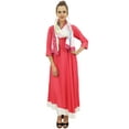 thumbnail image 1 of Bimba Designer Peach Kurta Kurti Indian Women Dress Rayon Blouse With Scarf-22, 1 of 8