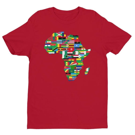 African Flags Short sleeve fitted unisex t-shirt