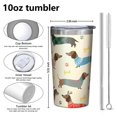 thumbnail image 4 of Colorful Funny Dachshund 10oz Tumblers Stainless Steel Tumbler with Lid and Straw,Vacuum Insulated Double Wall Travel Tumbler Cups with Cleaning Brush for Coffee, Tea, 4 of 4