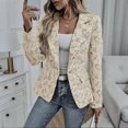 thumbnail image 4 of Women's Dressy Lapel Collar Vintage Floral Blazers | Business Casual Long Sleeve Suit Jacket with Faux Flap Pockets Button Closure Fall Office Outfits, 4 of 4