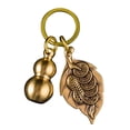 thumbnail image 1 of SHISUYAN Porte-Clés en Forme de Gourde et Feuille Pendentif en Laiton Style Rétro, 1 of 8