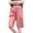 A-Pink, variant on qILAKOG Women's Linen Bermuda Shorts High Waist Drawstring Knee Length Shorts Elastic Comfy Lounge Shorts Ladies Straight Leg Shorts Womens Summer Casual Shorts with Pockets, M&Pink