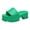 Green, variant on Lug Sole Platform Sandals for Women Fashion Solid Chunky Heeled One Band Slides Lightweight EVA Outdoor Slippers White Size 9