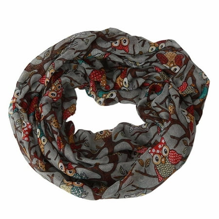 

Dadaria Scarfs for Women Ladies Owl Pattern Print Scarf Warm Wrap Shawl Gray Women