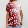 thumbnail image 5 of Womens Valentine Day Scrub Tops Love Heart Print V Neck Cute Medical Uniform Quick Dry Short Sleeve Nursing Scrubs with Pockets Wine L, 5 of 5
