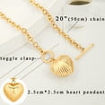 thumbnail image 4 of CANEVINKA Dainty 18K Gold Plated Chunky Link Water Droplet Chain Heart Pendant Necklace for Women Toggle Clasp Necklace Layering Jewelry, 4 of 7