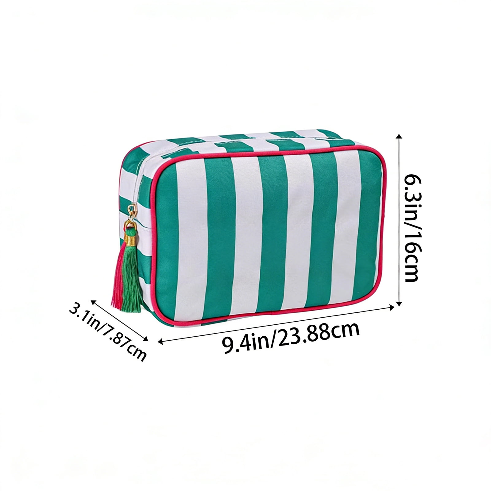 Mahjong Tile Bag with Zipper, Mahjong Storage Pouch Mah Jong Bags for Tiles Board Game Pieces Game Party Travel Gatherings Accessories, 9.4 x 6.3 x 3.1 Inch(Green,Classic)