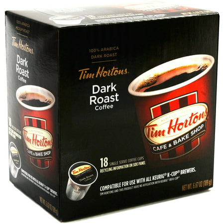 Tim Horton's Coffee K Cups, Dark Roast, 18 Ct
