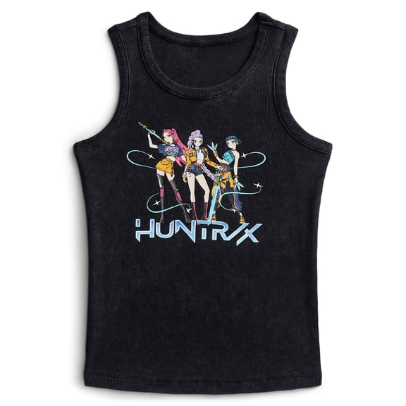 KPop Demon Hunters Girls Huntrix Trio Mineral Wash Graphic Tank Top, Sizes 4-16