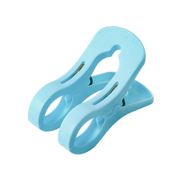 Large Size Windproof Plastic Clip, Bathroom Towel Clip, Quilt Clamps Clothes Pegs for Home Pool Chair, Laundry, Sunbeds and Sun Loungers (Blue) 2.44x5.11x3.23"