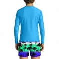 thumbnail image 6 of ITSAME Boys Rash Guard Swimwear Long Sleeve Tops and Swim Trunks Quick-Dry Surfing Swimsuit 2-Piece Blue Size 3-4, 6 of 7