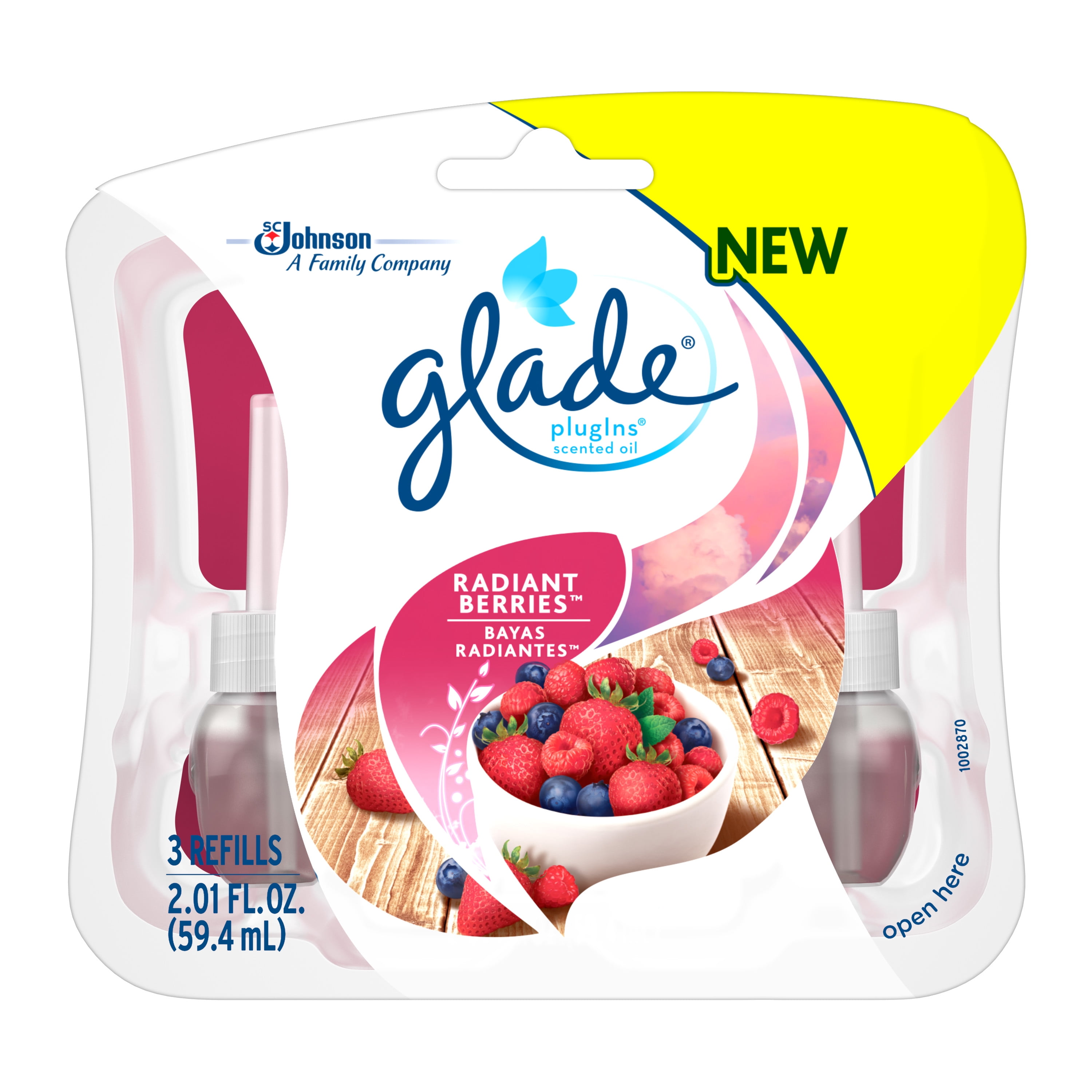 Glade Plug In Refill, Radiant Berries, 2.01 Fl. Oz. (Pack of 3