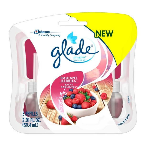 Glade Plug In Refill, Radiant Berries, 2.01 Fl. Oz. (Pack of 3