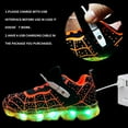 thumbnail image 4 of YUNICUS Kids Light Up Shoes Led Flash Sneakers with Spider Upper USB Charge for Boys Girls Toddles Best Gift for Birthday Thanksgiving Christmas Day(Toddler 10, Blue28), 4 of 7