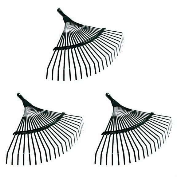 3pcs 42cm Steel Fan Rake Replacement Heavy Rake for Garden Grass Patio Leaves Leaf Lawn 22 Tooth