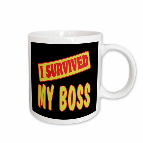 3drose, I Survived My Boss Survial Pride and Humor Design, 11oz Mug