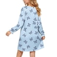 thumbnail image 5 of JOANKDMI Girls Butterfly Pattern Nightgowns Long Sleeve Sleepwear Soft Nightshirt Comfy Casual Lounge Dress Ruffled Cuff Sleep Shirt Pj Nightwear Slumber Party Kids, 5 of 8