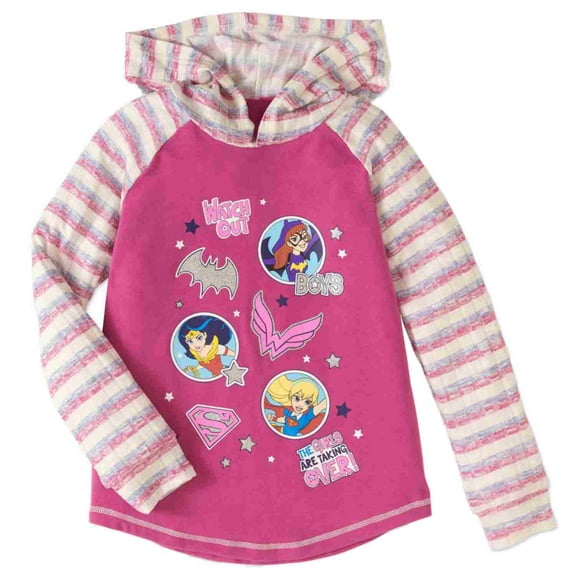 DC Comics Girls Pink Girls Taking Over Hoodie Wonder Woman Batgirl T-Shirt XL