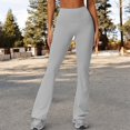 thumbnail image 2 of Women's High Waist Flared Leg Yoga Pants - Small, Gray, 2 of 6