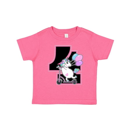 

Inktastic 4th Birthday Unicorn Party Girls Gift Toddler Toddler Girl T-Shirt