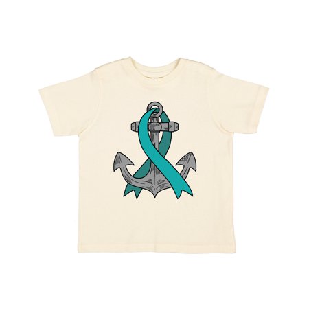 

Inktastic Anchor with Teal Ribbon for Ovarian Cancer Awareness Gift Toddler Boy or Toddler Girl T-Shirt