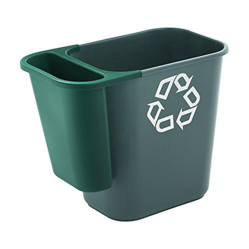 Green Rubbermaid Commercial Products FG295073GRN Rubbermaid Commercial FG295073GR Trash Can Recycling Side Bin Rectangular