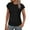 New1/Black, variant on Otvok Womens Solid Color Round Neck Bubble Sleeve Short Sleeved Casual Tops Blouse