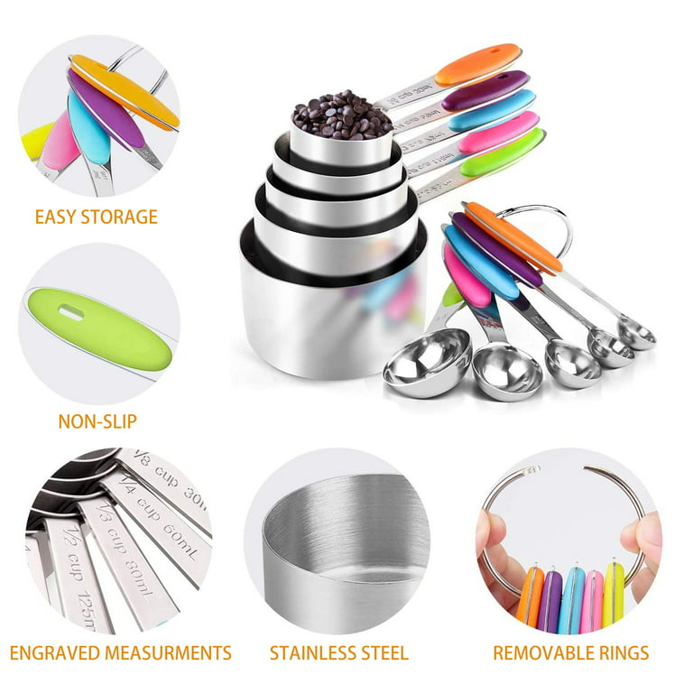 AKStore Measuring Cups Spoon Sets Colorful Fashion Set (Colorful-10 Se —  CHIMIYA