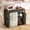 Black, variant on iSunirm Mini Fridge Stand with Storage Shelves, Kitchen Bakers Rack Microwave Stand with Charging Station & Glass Holder for Dining, Kitchen, Living Room, Black