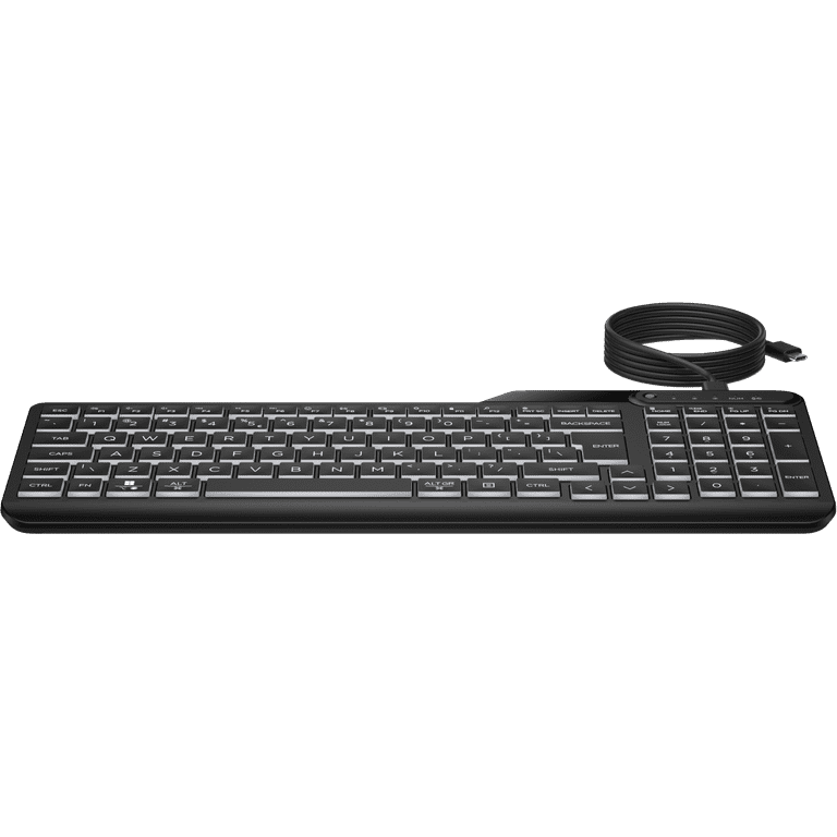HP 405 Backlit Wired Keyboard for Desktop Computer with USB and