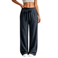 thumbnail image 2 of UKHCCC Wide Leg Sweatpants for Women High Waist with Elastic Drawstring Casual Pants Flowy Lounge Trousers Soft Cotton Cozy Loungewear Joggers S-3XL, 2 of 9