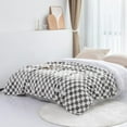 thumbnail image 6 of Throw Blankets Flannel Blanket with Checkerboard Plaid Pattern Soft Throw Blanket for Couch, Bed, Sofa Luxurious Warm and Cozy for All Seasons (Grey, 60"x80"), 6 of 8