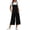 Black #1, variant on Capri Jumpsuits for Women Dressy Wide Leg Bib Overalls Lightweight Cotton Linen Boho One Piece Summer Rompers Black L